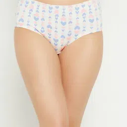 Clovia White Cotton Printed Hipster Panty-picture-43