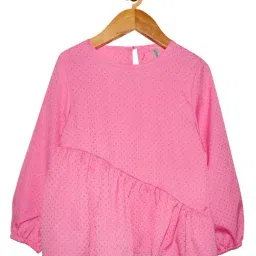 Kiddopanti Kids Pink Embellished Full Sleeves Top-image-123