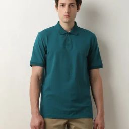 SELECTED HOMME Teal Blue Slim Fit Polo T-Shirt-image-83