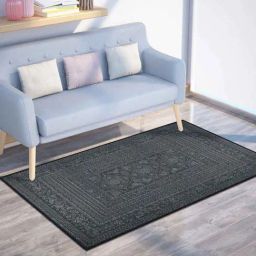 Presto Dark Grey Polyester Traditional Washable Carpet-4