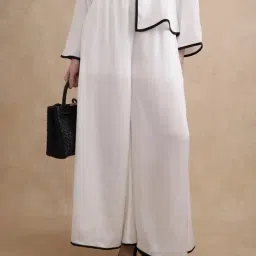 RAREISM White Polyester Solid Trousers-image-22