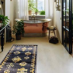 Sapana Carpet-Mats Navy Blue & Beige Abstract Printed Floor Runner-20