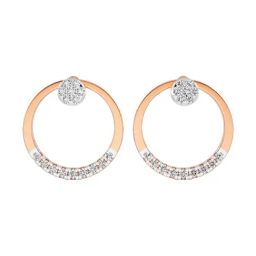 Emori 18k Rose Gold & Diamond Brilliant Orbit Stud Earrings-image-48