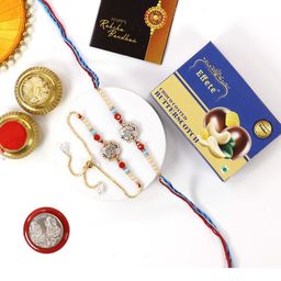 DeoDap Premium Bhaiya Bhabhi Lumba Rakhi Set with chocolates-image-25