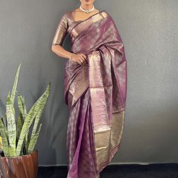 LeeliPeeri Designer Woven Design Zari Organza Kanjeevaram Saree-image-65