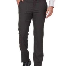 Raymond Brown Slim Fit Checks Trousers-image-63