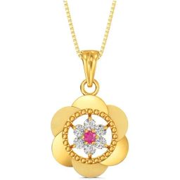 Joyalukkas 22k Gold Floral Gemstone Pendant-image-68