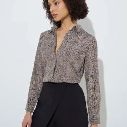 Wardrobe by Westside Beige Animal Printed Shirt-image-80