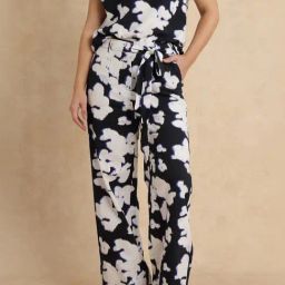 RAREISM Black Cotton Printed Trousers-image-52