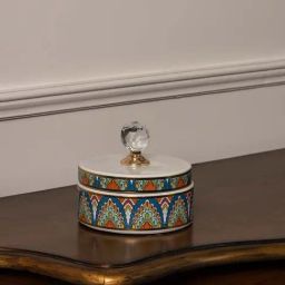 Whispering Homes Turquoise Ceramic Jar - Small-38