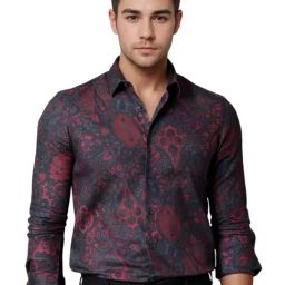 Rare Rabbit Pink Comfort Fit Paisley Shirt-image-36