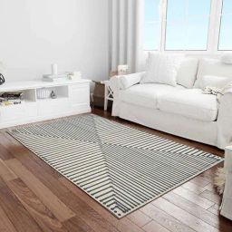 Presto Grey & Beige Polyester Washable Carpet-24