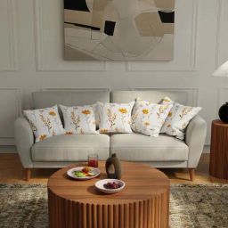 Urban Space Orchid Blooms Yellow Cotton Cushion Covers - Set of 5-image-22