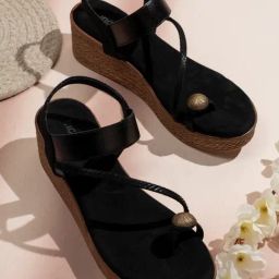 Inc.5 Women's Black Ankle Strap Wedges-picture-18