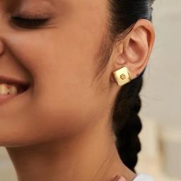 Perfectly Average Square Beaded Flower Studs image 2