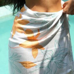 Thirsty Towel White and Yellow Blend Floral Bath Towel-17