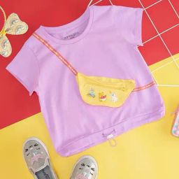 Pantaloons Junior Lilac Cotton Printed T-Shirt-image-81