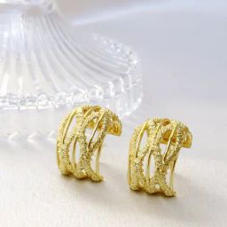 Perfectly Average Wire Coiled Textured Earrings-55