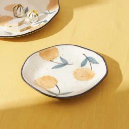 Chumbak White & Yellow Ceramic Handpainted Marigold Quarter Plate-image-16