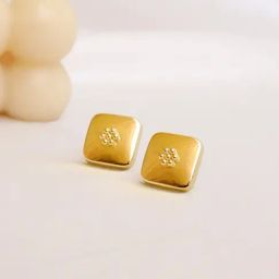 Perfectly Average Square Beaded Flower Studs image 3