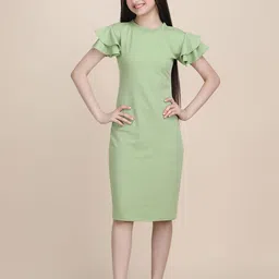 STARWORD Girls Flutter Sleeve Sheath Dress-image-11