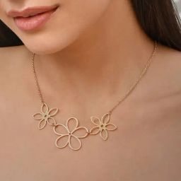 ToniQ Casual Trendy Gold-plated Floral Choker Necklace for Women & Girls-image-94
