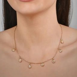 ToniQ Gold-plated Elegant Multicharms Choker Necklace for Women & Girls-image-91