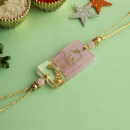 Aapno Rajasthan Cream Resin Designed Bhaiya Rakhi-29
