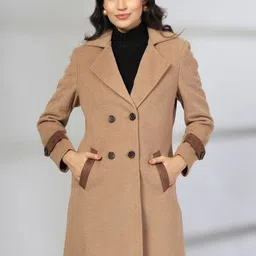 Thirty Threads Women Notched Lapel Collar Single-Breasted Long Overcoat-picture-14