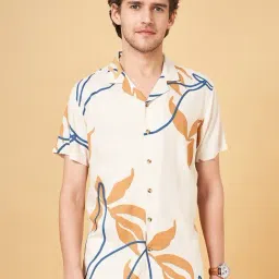 Urban Ranger by Pantaloons Beige Slim Fit Floral Print Shirt-image-32