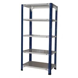 Menage 48x23x15 Inch 5 Shelf Metal Black and Ivory Slotted Angle Rack-image-56
