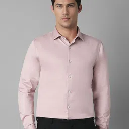 Louis Philippe Men Spread Collar Solid Cotton Slim Fit Formal Shirt-picture-28