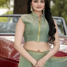 VRAGI Beads and Stones Pure Chiffon Saree-image-60