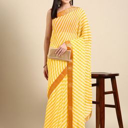 HERE&NOW Striped Zari Pure Chiffon Saree-picture-38