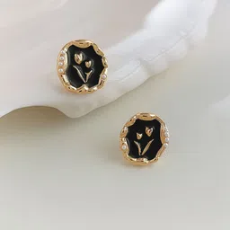 Krelin Gold-Plated Artificial Beaded Floral Shaped Studs-21