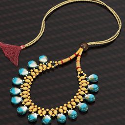 Joyalukkas Women Shaded Blue Radiance Gold Necklace-image-27