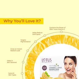 Lotus Herbals Set Of 3 WhiteGlow Vitamin C + Gold Radiance 4 In 1 Facial Kit- 57g Each image 4