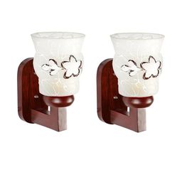 Somil Premium Designer Glass Wall / Night Lamp Elegant & Stylish Dcor Accent for Modern Interiors, color- Brown, White, Size:- 19 X 27 X 29 CM-image-83