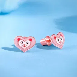 GIVA 925 Silver Rose Gold-Plated Heart Shaped Studs Earrings-image-42