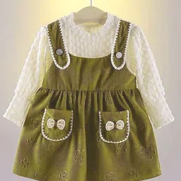 Bold N Elegant Lace Trim Corduroy Pinafore Dress-49