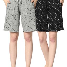 VIMAL JONNEY Women Pack of 2 Printed Lounge Shorts-image-4