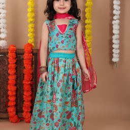 Sangria Girls Printed Lehenga With Choli & Dupatta-picture-15