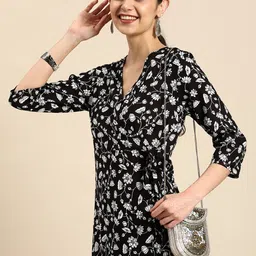 Anouk Women Floral Printed Angrakha Kurta with Palazzos-picture-34