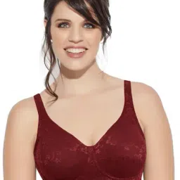 Enamor Red Non Wired Non Padded Full Coverage Bra-12
