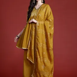 Anouk Printed Panelled Sequinned Kurta with Sharara & Dupatta image 5