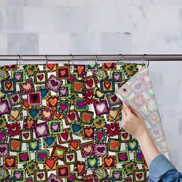 ArtzFolio Red & Green Printed Waterproof Shower Curtains-6