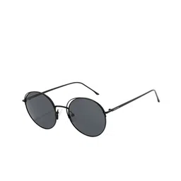First Lens Unisex Round Sunglasses with Polarised and UV Protected C10395-Black-picture-46