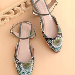 Earthy Touch Premium Mojaris With Buckle Closure - Green-image-90
