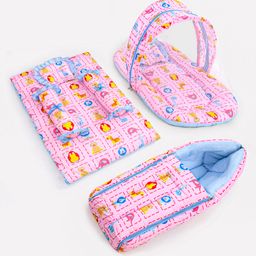 ZOE Bedding Set, Sleeping Bag & Mosquito Net Gadda Combo Set of 3 Animal Print - Pink-image-27