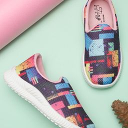 Tiny Bugs Colour Block Designed Mesh Slip On Sneakers - Multi Colour-image-29